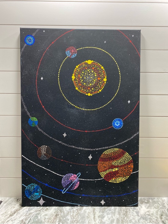 Hand Crafted Other - Solar System Dot Painting